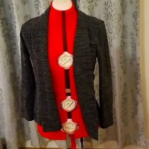 Charcoal open front cardigan